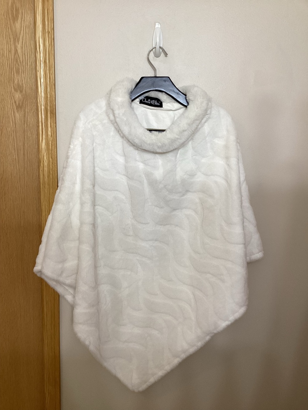 Cream Faux Fur Poncho